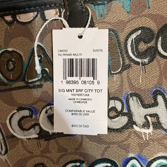 Coach Sig Mnt City Tote - Picture 2 of 4